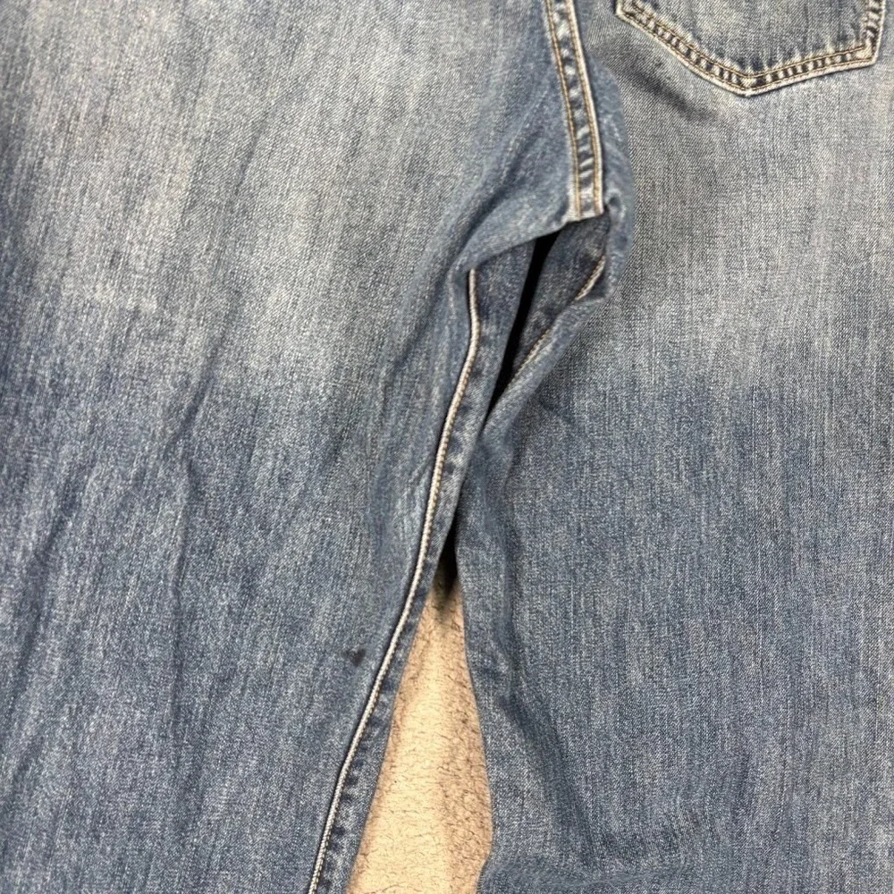 J Crew Jeans 36x32 Mens Straight Leg Baggy Loose Relaxed Wide Whiskering Faded *